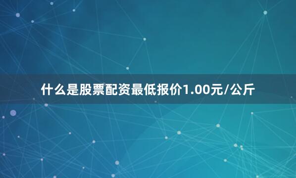 什么是股票配资最低报价1.00元/公斤